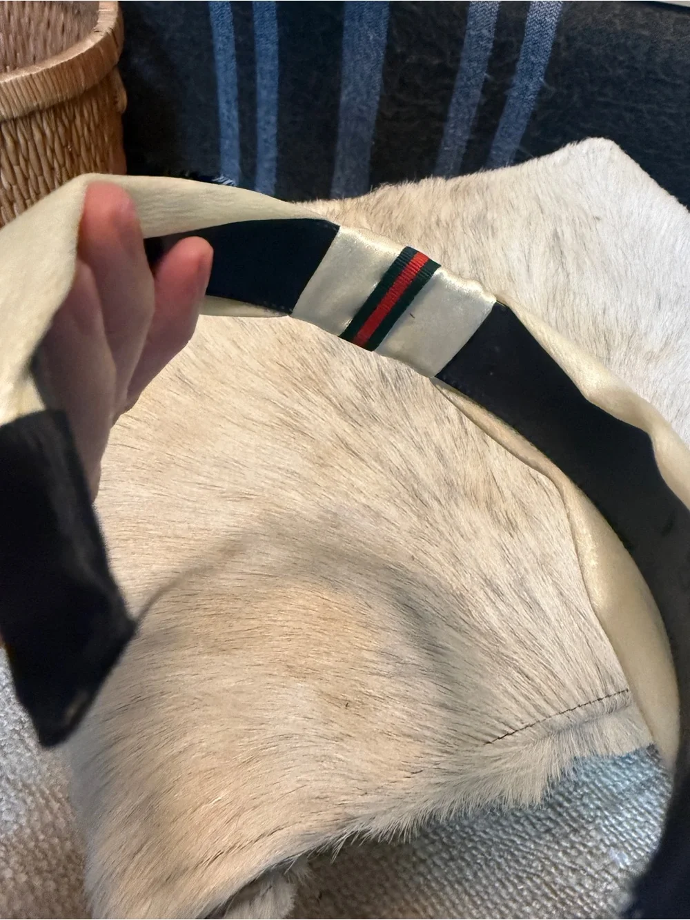 White satin red and green Twisted Headband with Multicolor Stripe Accent